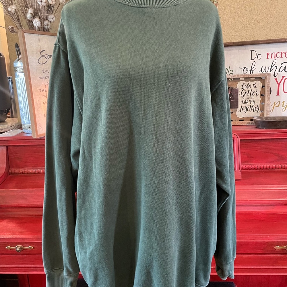 Aerie Green Crewneck Sweater Knit Pullover